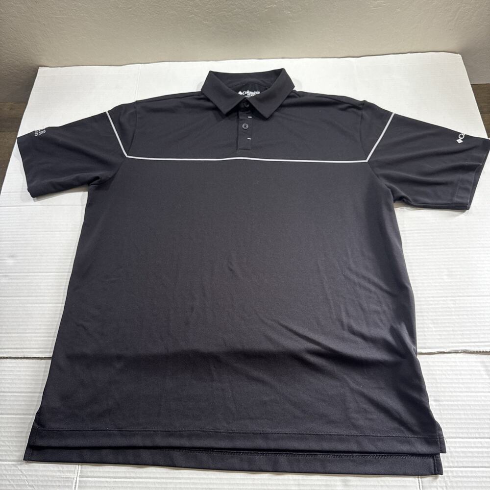 Columbia Men's Polo Shirt XL Black Omni-Wick Breaker Golf Performance